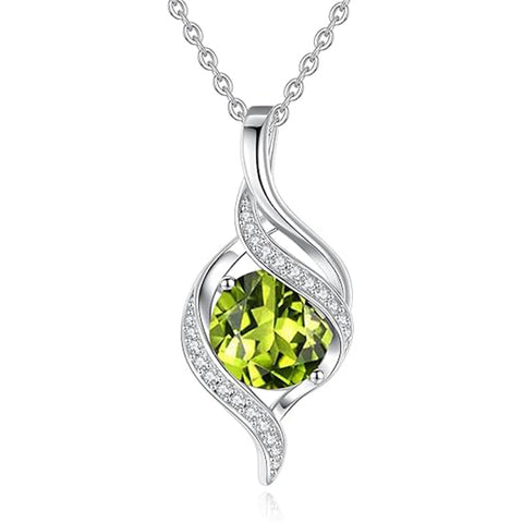 Sterling Silver Teardrop Birthstone Infinity Love Necklace for Women