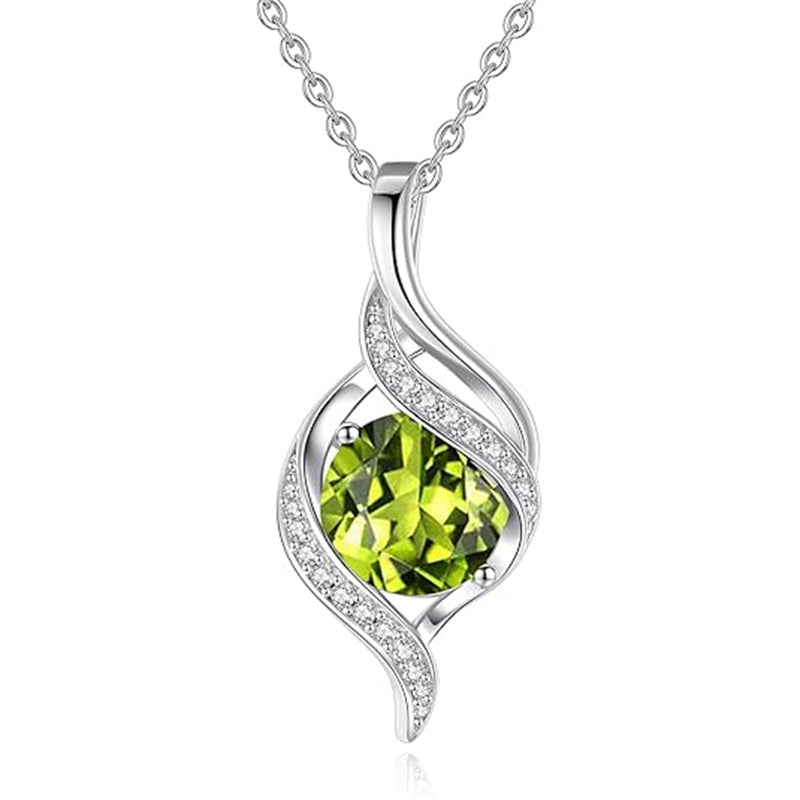 Sterling Silver Teardrop Birthstone Infinity Love Necklace for Women