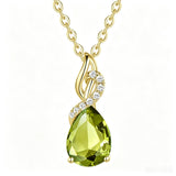 14K Gold Plated  Teardrop Birthstone Pendant Necklace Birthday Gifts for Women