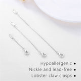 Sterling Silver Necklace Extenders for Women Bracelet Extender Sterling Silver Chain Extenders 3 Piece Set