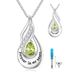 Personalized Birthstone Cremation Jewelry for Ashes Custom Urn Necklace for Ashes Sterling Silver Jewelry for Women