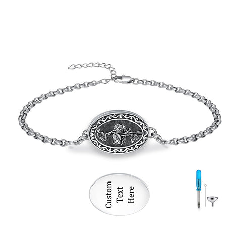Sterling Silver 12-Month Birth Flower Urn Bracelet for Ashes