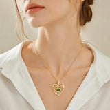 14K Gold Plated Heart Birthstone Infinity Necklace Christmas Valentine Birthday Gift