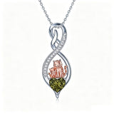 Sterling Silver 12 Month Birthstone Infinity Heart Animal Pendant Necklace Christmas Birthday Jewelry Gift
