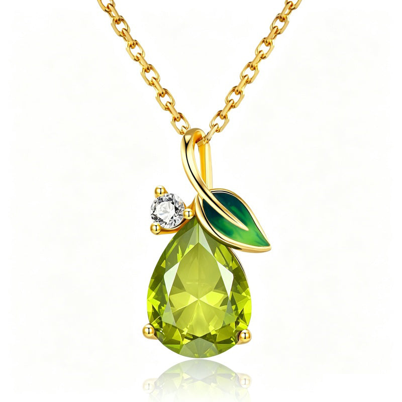 14K Gold Plated  Teardrop Birthstone Pendant Necklace Birthday Gifts for Women