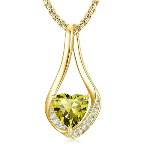 Sterling Silver 18K Yellow/White Gold Plated Forever Love Heart Infinity Pendant Necklace