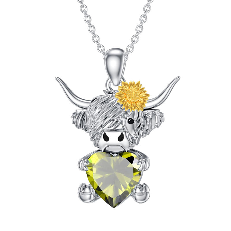 Sterling Silver Cow Heart Pendant Necklace for Women I Love You To The Moon And Back main image 0