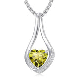 Sterling Silver 18K Yellow/White Gold Plated Forever Love Heart Infinity Pendant Necklace