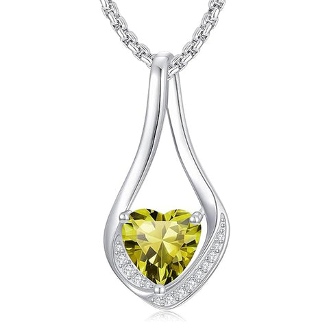 Sterling Silver 18K Yellow/White Gold Plated Forever Love Heart Infinity Pendant Necklace