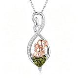 Sterling Silver 12 Month Birthstone Infinity Heart Animal Pendant Necklace Christmas Birthday Jewelry Gift