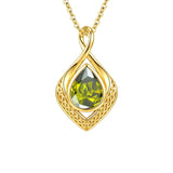 14K Gold Plated  Birthstone Celtic Knot Infinity Necklace  Birthday Christmas Jewelry Gift