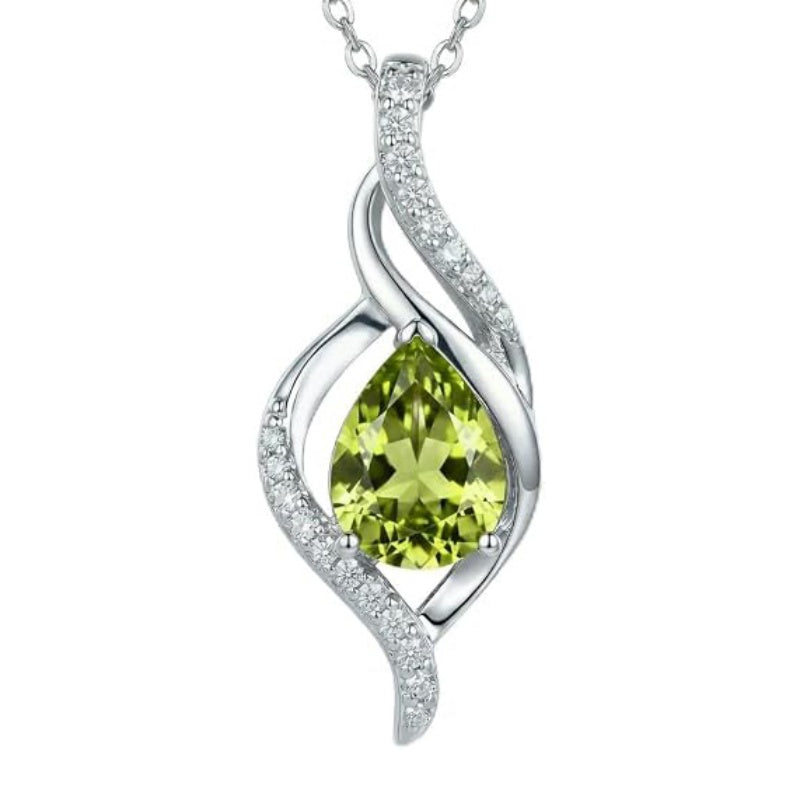 14K Gold Plated 12 Month Birthstone Infinity Twisted Pendant Necklace Mother's Day Christmas Anniversary Birthday Gift