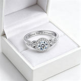 Sterling Silver 10K 14K 18K Gold  Personalized Engraved Moissanite Celtic Knot Wedding Engagement Ring