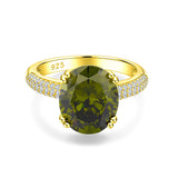 Sterling Silver Oval Ruby Sapphire Emerald Aquamarine Peridot Amethyst Engagement Rings for Women