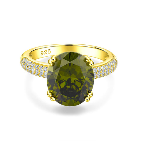 Sterling Silver Oval Ruby Sapphire Emerald Aquamarine Peridot Amethyst Engagement Rings for Women