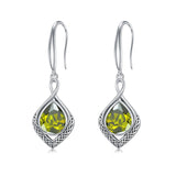 Sterling Silver Birthstone Celtic Knot  Infinity Earrings Christmas Jewelry