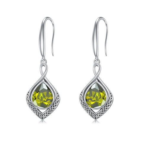 Sterling Silver Birthstone Celtic Knot  Infinity Earrings Christmas Jewelry