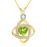 14K Gold Plated Heart Birthstone Infinity Pendant Necklace for Women Anniversary Christmas Birthday Gifts