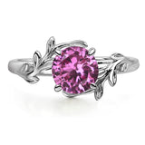 Sterling Silver Round Shaped Gemstone Branch Ring