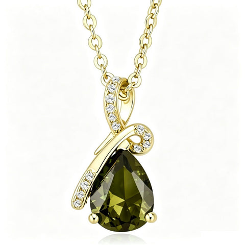 14K Gold Plated  Teardrop Birthstone Pendant Necklace Birthday Gifts for Women