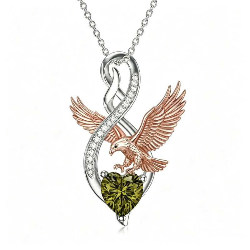 Sterling Silver 12 Month Birthstone Infinity Heart Animal Pendant Necklace Christmas Birthday Jewelry Gift