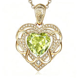 14K Gold Plated Heart Birthstone Heart Necklace for Women Fashion Wedding Anniversary Birthday Gifts