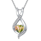 Sterling Silver Birthstone Mom Pendant Necklace Gift for Mother