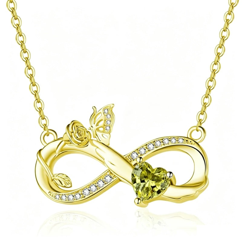 14K Gold Plated Birthstone Butterfly Necklace for Women Ideal Gift for Anniversary Christmas Birthday