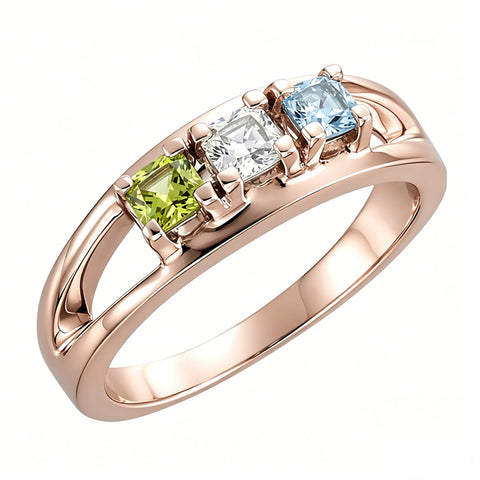 Sterling Silver 2-5 Birthstones Family Ring Gifts for Mother's Day
