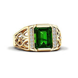 Sterling silver 10K 14K 18K Gold Emerald Cut 4 Carat Mens Gemstone Engagement Ring Promise Ring for Men