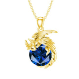 14K Gold Birthstone Dragon Necklace Pendant Necklace