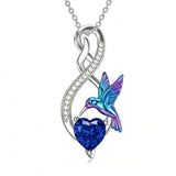 Sterling Silver 12 Month Birthstone Infinity Heart Animal Pendant Necklace Christmas Birthday Jewelry Gift