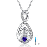 Sterling Silver Personalized Engraved Infinity Urn Necklace for Ashes