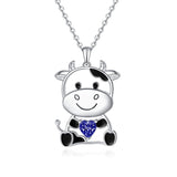 Cow Necklace 925 Sterling Silver Pendant Necklace Cows Gifts for Women Sister Daughter