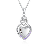 925 Sterling Silver Cremation Jewelry CZ Teardrop Urn Necklace for Ashes Heart Pendants Ashes Keepsake Jewelry
