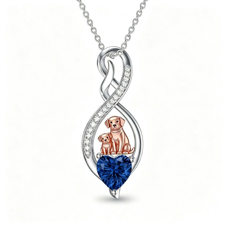 Sterling Silver 12 Month Birthstone Infinity Heart Animal Pendant Necklace Christmas Birthday Jewelry Gift