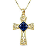 14K Gold Plated  Birthstone Cross Necklace  Pendant Necklace Mother's Day Birthday Gifts for Women