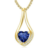 Sterling Silver 18K Yellow/White Gold Plated Forever Love Heart Infinity Pendant Necklace