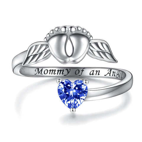 Sterling Silver Miscarriage Ring Mother Loss of Pregnancy Rings Infant Loss Jewelry Memorial Losing Child for Women Mom