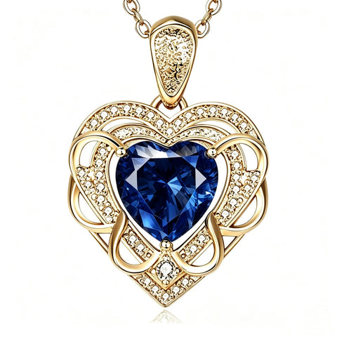 14K Gold Plated Heart Birthstone Heart Necklace for Women Fashion Wedding Anniversary Birthday Gifts