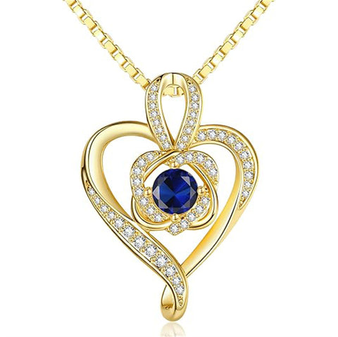 Sterling Silver Round Birthstone Necklace for Women