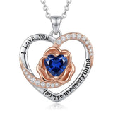 14K Gold Plated  Birthstone Rose Flower Necklaces for Women