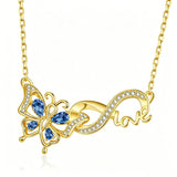 14K Gold Plated Birthstone Infinity Butterfly Necklace for Women