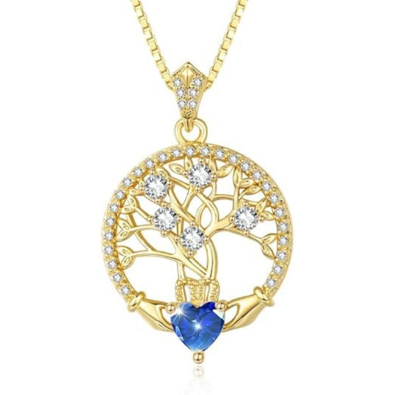 14K Gold Plated  Birthstone Tree of Life Necklaces for Women