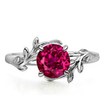 Sterling Silver Round Shaped Gemstone Branch Ring