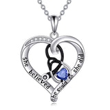 10K 14K 18K Gold Birthstone Caduceus & Stethoscope Pendant Necklace