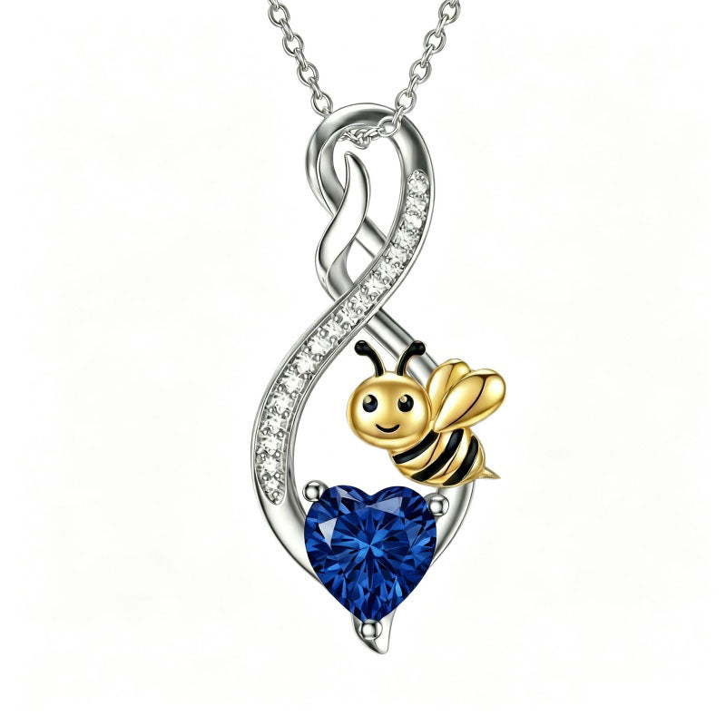 Sterling Silver 12 Month Birthstone Infinity Heart Animal Pendant Necklace Christmas Birthday Jewelry Gift