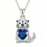 Sterling Silver 12 Month Birthstones Hedgehog Pug Fox Otter Pendant Necklace Gifts for  Birthday, Christmas, Graduation