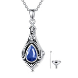 Urn Necklace for Ashes 925 Sterling Silver with Birthstone Cremation Jewelry Memorial Jewelry Funnel Filler