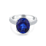 Sterling Silver Oval Ruby Sapphire Emerald Aquamarine Peridot Amethyst Engagement Rings for Women